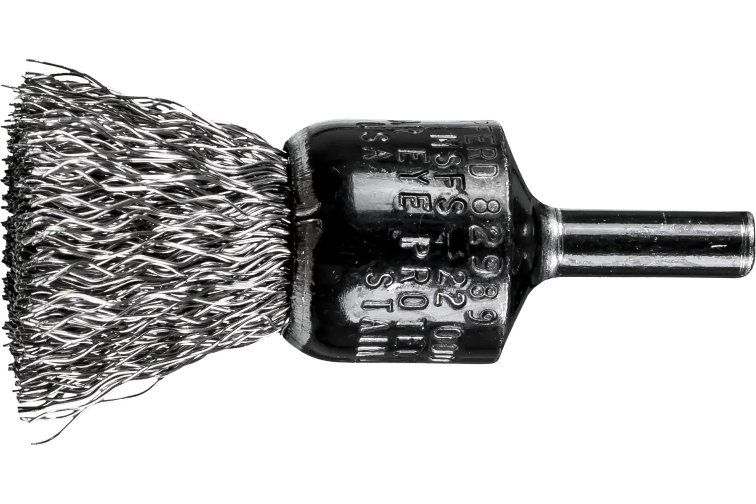 Picture of Pferd Crimped Wire End Brush 3/4" Dia. .014 Stainless Steel 1/4" Shank